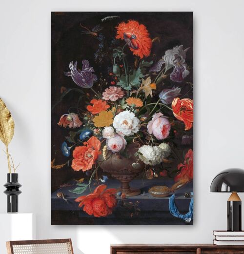 HIP ORGNL® Stilleven met bloemen en een horloge - 60 x 90 cm