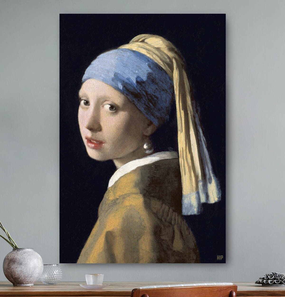 HIP ORGNL® Mädchen mit Perlenohrring - 80 x 120 cm