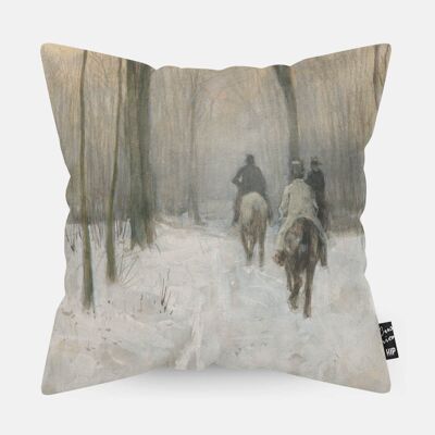 HIP ORGNL® Riders in the snow in the Haagse Bos Cushion - 45 x 45 cm