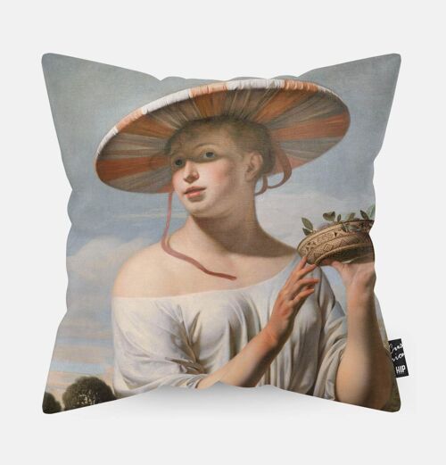 HIP ORGNL® Meisje met een brede hoed Cushion - 45 x 45 cm
