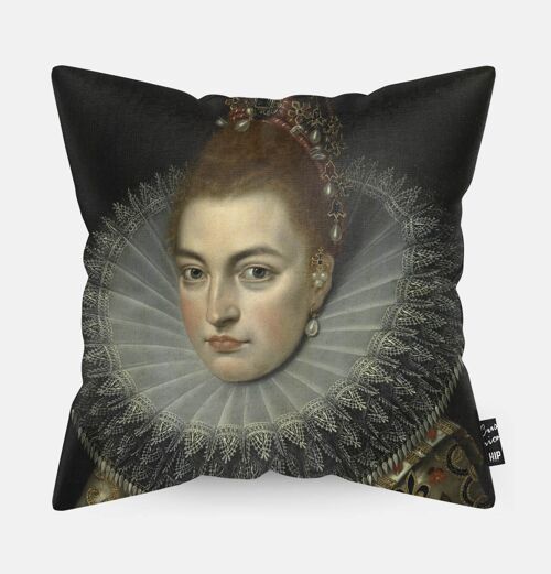 HIP ORGNL® Portret van Isabella Clara Eugenia von Habsburg Cushion - 45 x 45 cm
