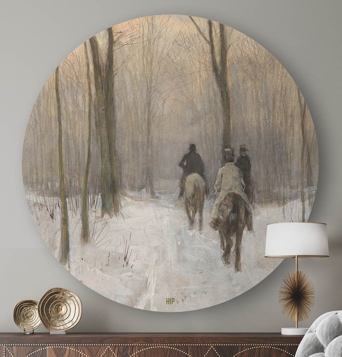 HIP ORGNL® Cavalieri sulla neve nell'Haagse Bos Rond - Ø 40 cm