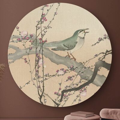 HIP ORGNL® Tondo Uccello Canoro e Fiore di Susino - Ø 60 cm