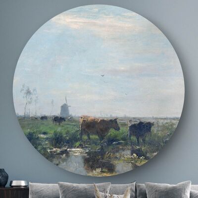 HIP ORGNL® Meadow with cows by the water Round - Ø 60 cm