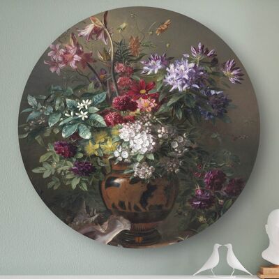 HIP ORGNL® Stilleben mit Blumen in einer griechischen Vase Rund - Ø 140 cm