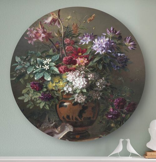 HIP ORGNL® Stilleven met bloemen in een Griekse vaas Rond - Ø 80 cm