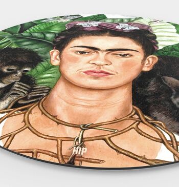 HIP ORGNL® Frida autoportrait avec collier d'épines et colibri Rond - Ø 120 cm 2