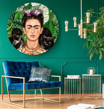 HIP ORGNL® Frida autoportrait avec collier d'épines et colibri Rond - Ø 80 cm 3