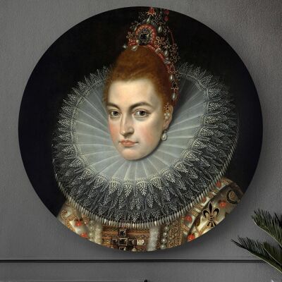 HIP ORGNL® Portrait von Isabella Clara Eugenia von Habsburg Rund - Ø 140 cm