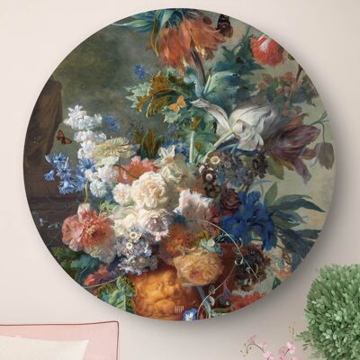 HIP ORGNL® Stilleben mit Blumen Van Huysum Rund - Ø 140 cm