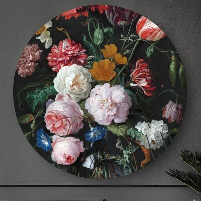 HIP ORGNL® Stilleven met bloemen in een glazen vaas Rond - Ø 140 cm