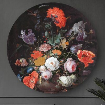HIP ORGNL® Natura morta con fiori e orologio Rotondo - Ø 140 cm