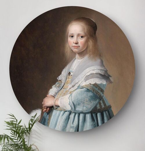 HIP ORGNL® Portret van een meisje in het blauw Rond - Ø 140 cm