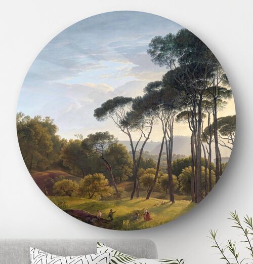 HIP ORGNL® Italiaans landschap met parasoldennen Rond - Ø 120 cm