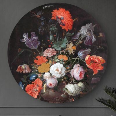 HIP ORGNL® Natura morta con fiori e orologio Rotondo - Ø 100 cm