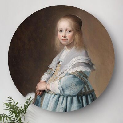 HIP ORGNL® Portret van een meisje in het blauw Rond - Ø 100 cm