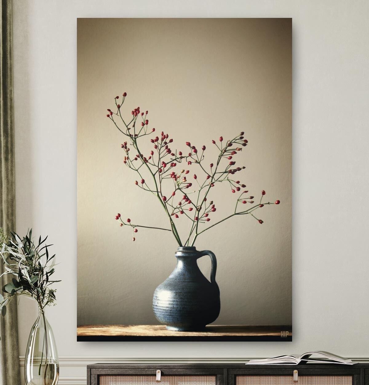 HIP ORGNL® Florero azul con bayas - 100 x 150 cm