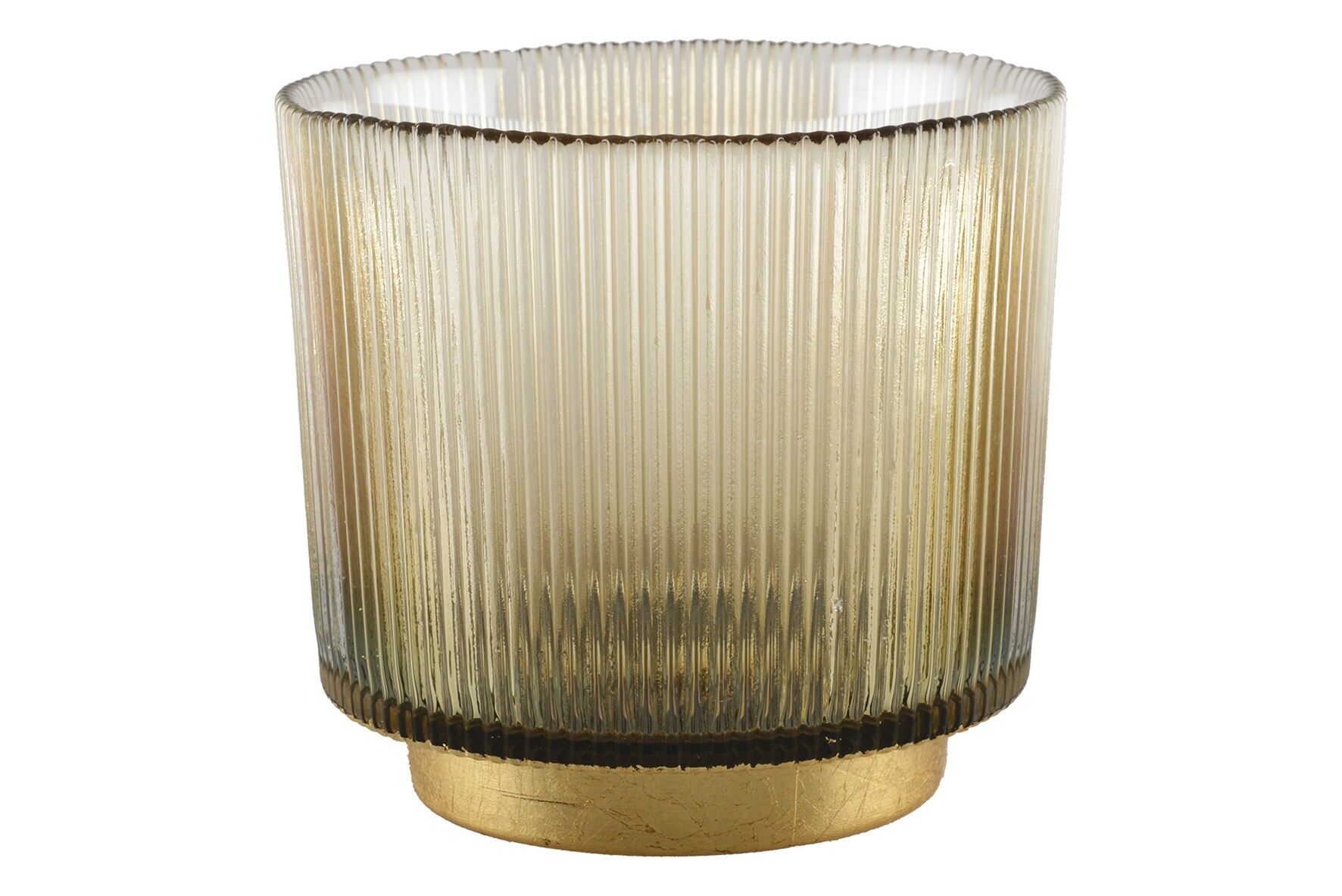 Photophore nervure fume h14 cm