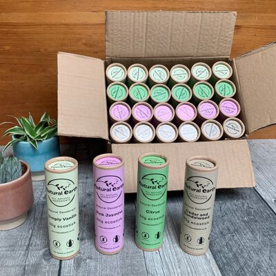 Box of 24 Assorted Natural Vegan Organic Deodorants