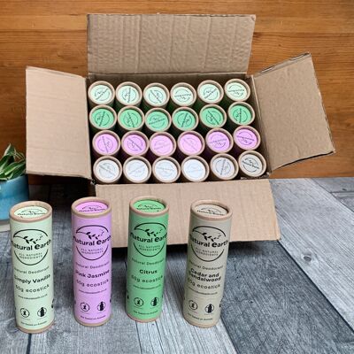 Box of 24 Assorted Natural Vegan Organic Deodorants