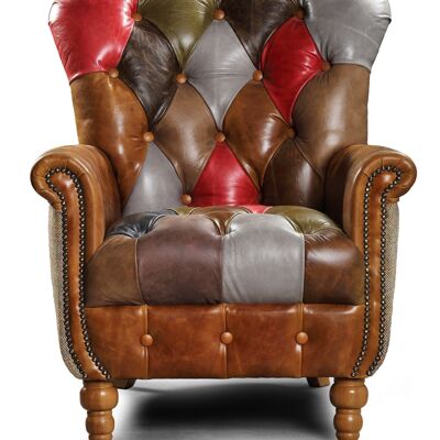 Chesterfield Harris Tweed fauteuil Azalea Patchwork | levertijd 6 - 8 weken