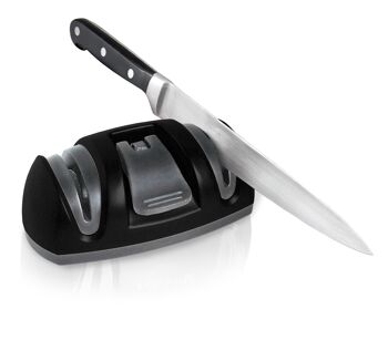 Aiguiseur de couteaux manuel noir, acier inoxydable, 11,6 x 7,5 x 6,6 cm 6