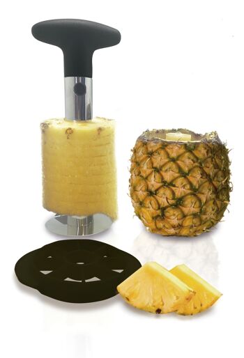 Coupe-ananas, acier inoxydable, noir et gris, 4,75 po 1