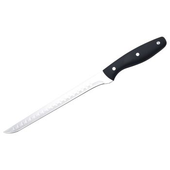 Couteau à Jambon Pointu, Acier Inoxydable, Noir 2