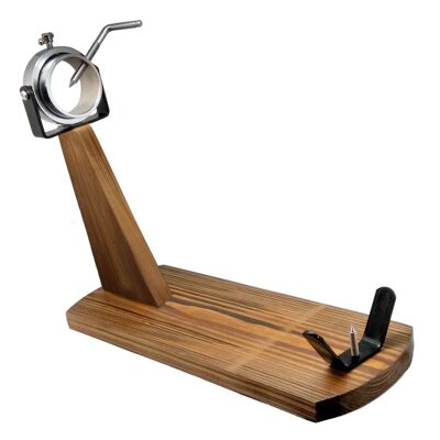 Ham Stand Adjustable Swivel Head Stainless Steel Ham Holder, Wood, Fixed Shoulder/Leg