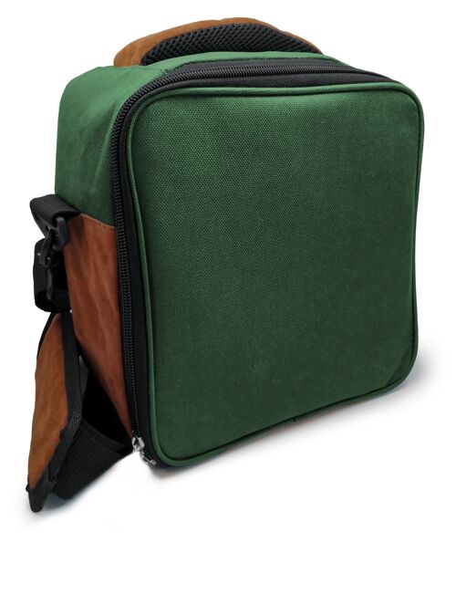 Lunch Bag Verde + Herméticos Plástico, Tela Resistente, 2 Tuppers