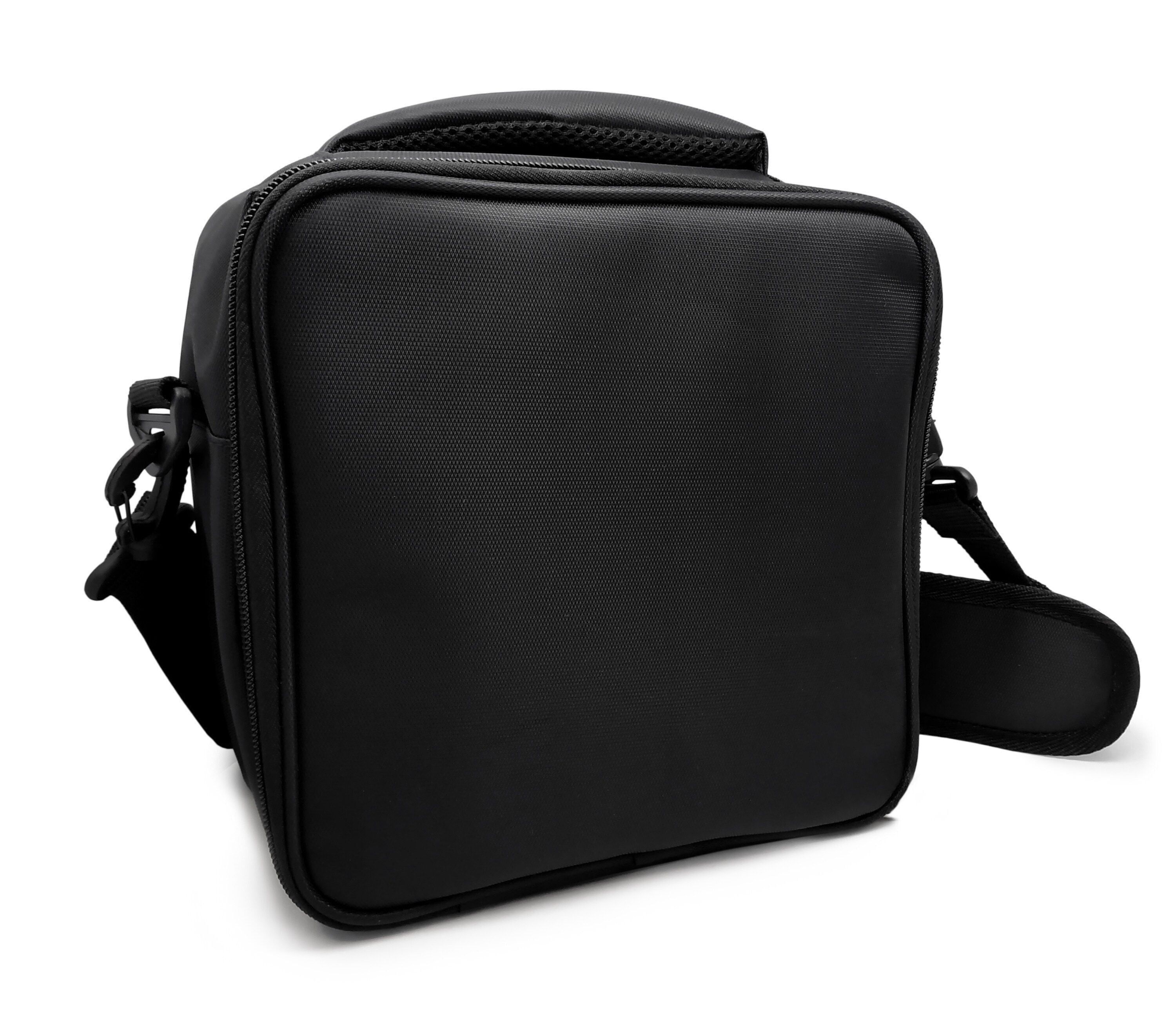Schwarze Lunch Bag FIAmbrera Thermotasche für Lebensmittel, 2 hermetische Behälter, widerstandsfähiges Gewebe, 2 Glasbehälter