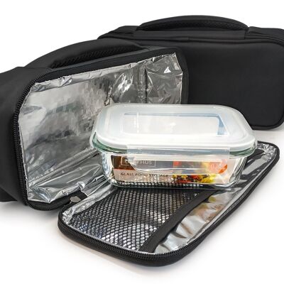 Simple Lunch Bag, Schwarz, 1 hermetisches Glas