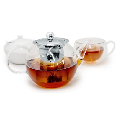 transparent glass teapot