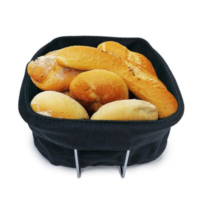 Cesta de Pan con Bolsa y Soporte Inoxidable Acero INOX