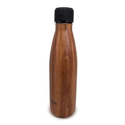 Botella de doble pared de acero inoxidable: Madera