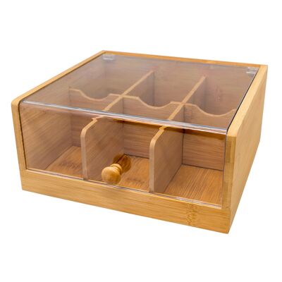 Tea bag organizer box, 6 departments