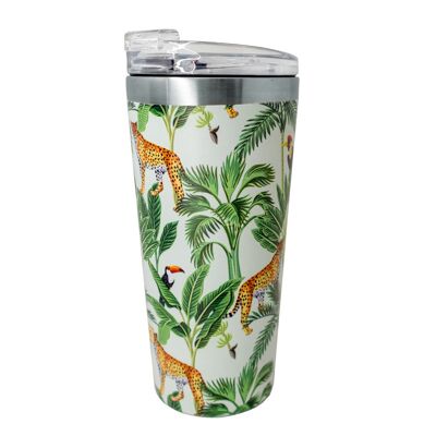 Double Wall Coffee Thermos - Leopard