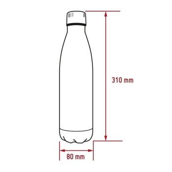 Bouteilles à double paroi en acier inoxydable - 750 ml, marbre noir 8