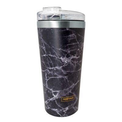 Double Wall Coffee Thermos - Black Marble