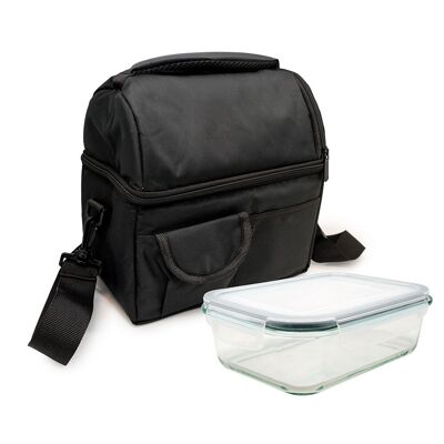 Thermal Food Bag with Double Floor Color Black