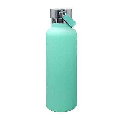 Turquoise Stainless Steel Double Wall Sport Bottles with Handle 750 ml