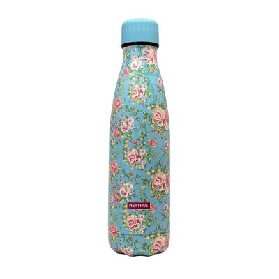 Bottle small flowers roses GREEN 500ml double wall