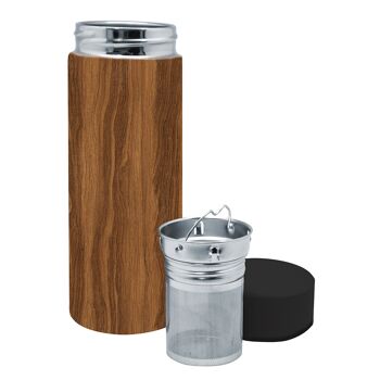 Thermos à thé en acier DOUBLE PAROI 300 ml bois 2