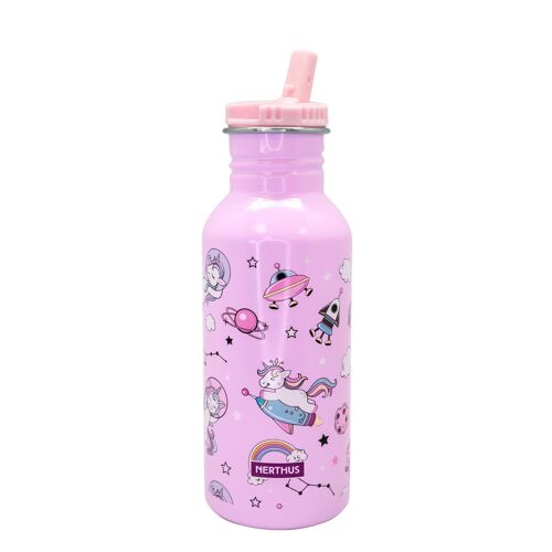 Botella Infantil Unicornios ROSA 500ml - aluminio ultraligero