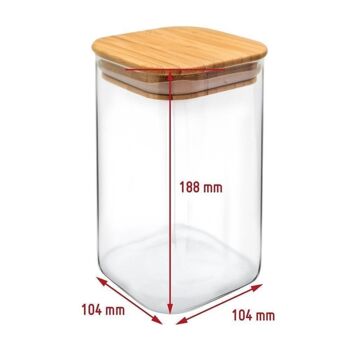 Pot en verre rectangulaire 1100 ml 6