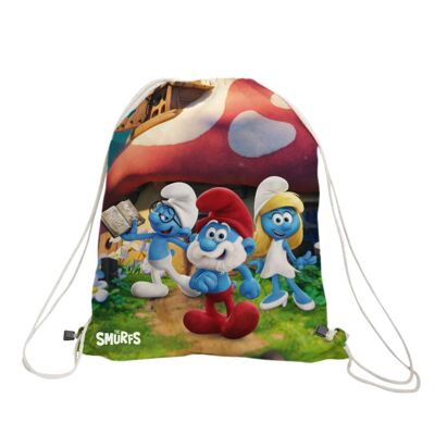 3D Smurfs Backpack, String Closure, Interior Zip Pocket, Light and Resistant
