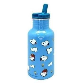 Gourde enfant Snoopy couleur BLEU, 500 ml, aluminium ultraléger 2