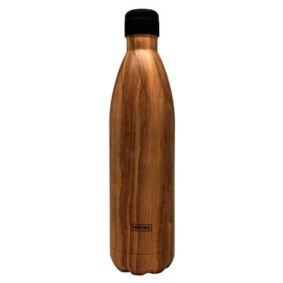 Double wall wooden bottle 1L