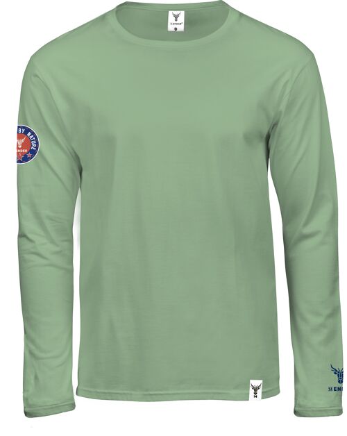 Long-Sleeved T-Shirt with 14 Ender Logo Angeled Mint