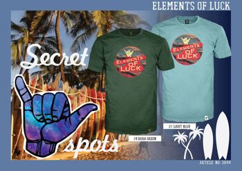 T-shirt 14Ender® Elements of Luck bleu clair 2